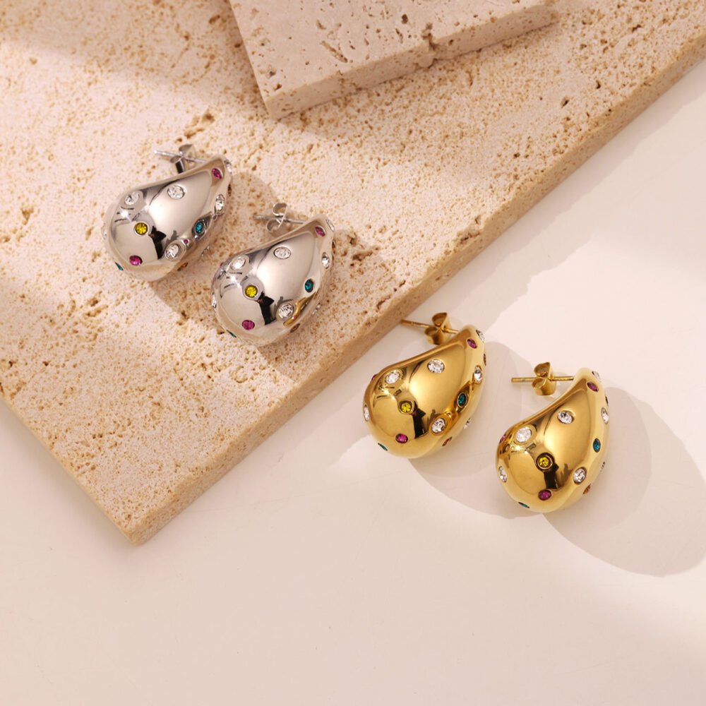 Inlaid With Water Drops Earrings - Image 2
