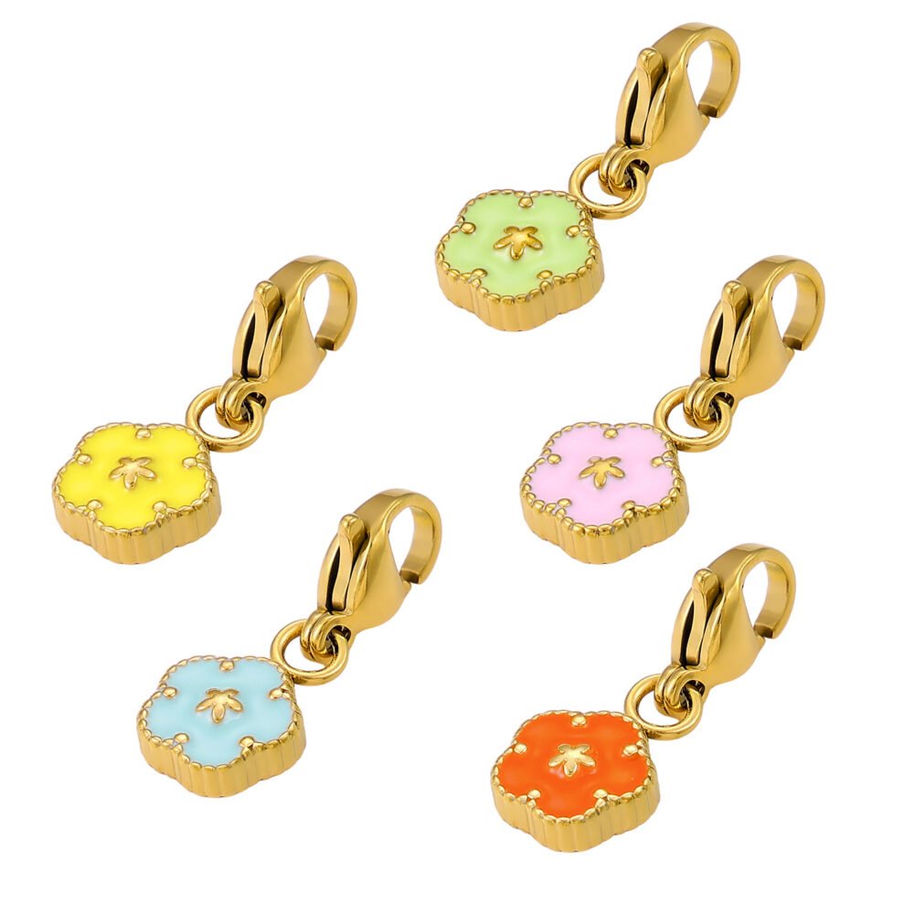 Colored Zircon Star Flower Pendants & Charms - Image 2