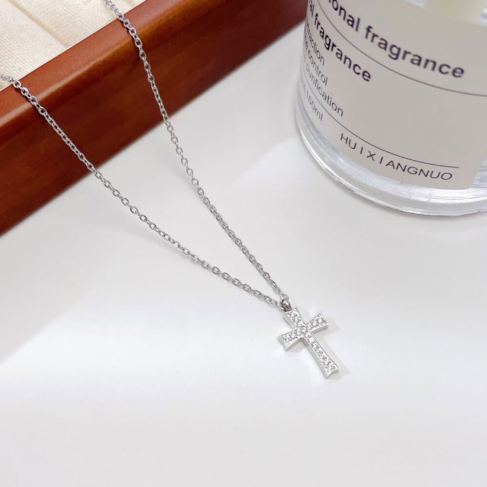 Cross Inlaid With Zircon Necklace - Image 3