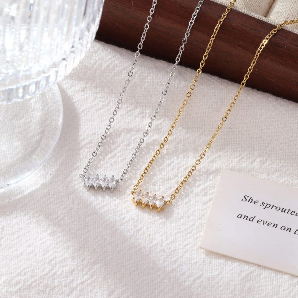 Diamond-Encrusted Horse Eye Zircon Necklace
