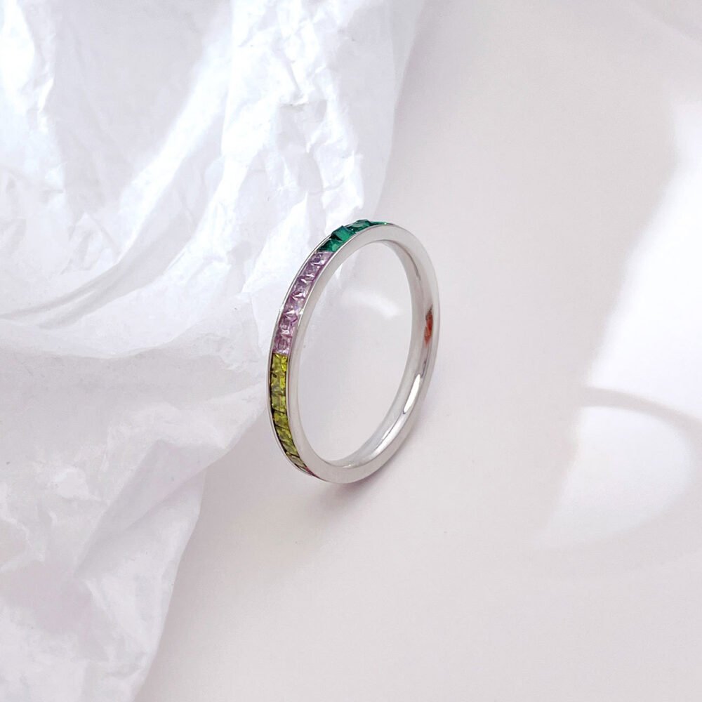 Inlaid With Colored Zircon Ring - Image 4