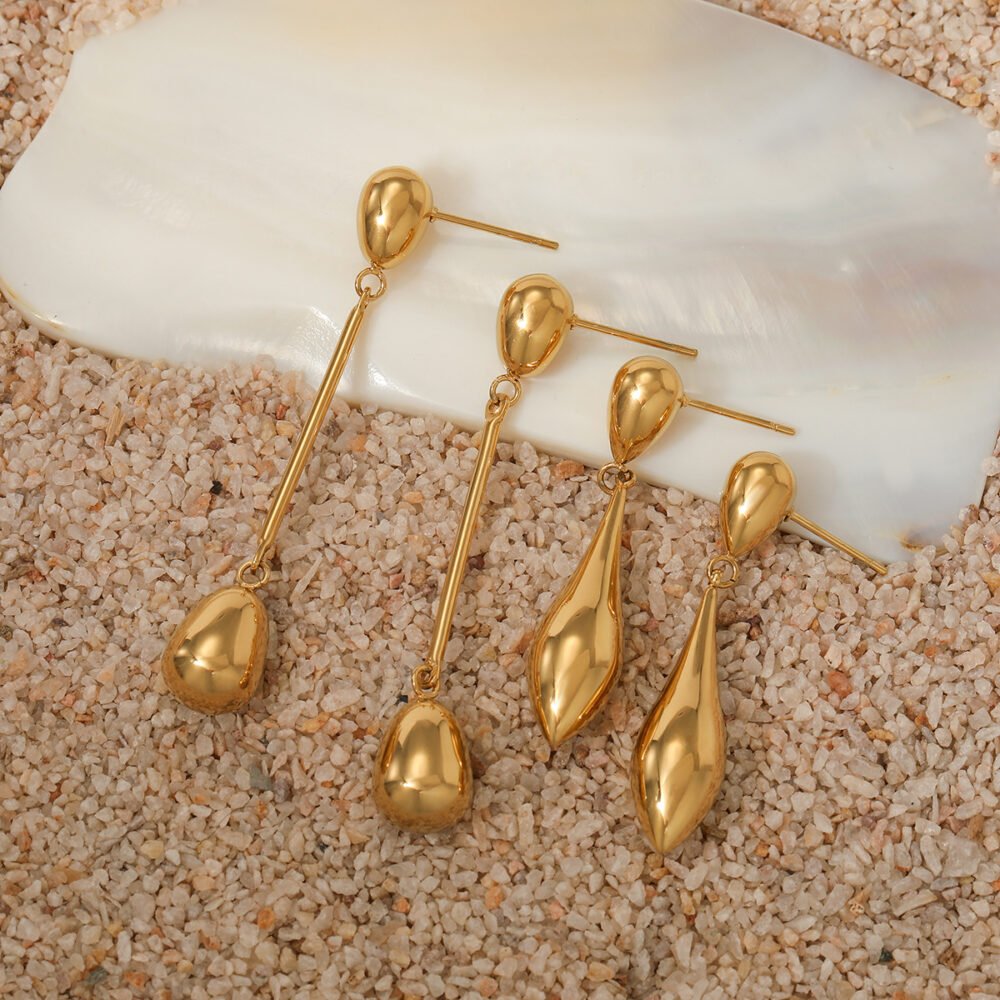 Long Water Drop Drops Jewelry Set - Image 4