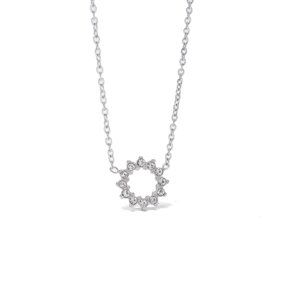 Sunflower Zircon Round Necklace - Image 5