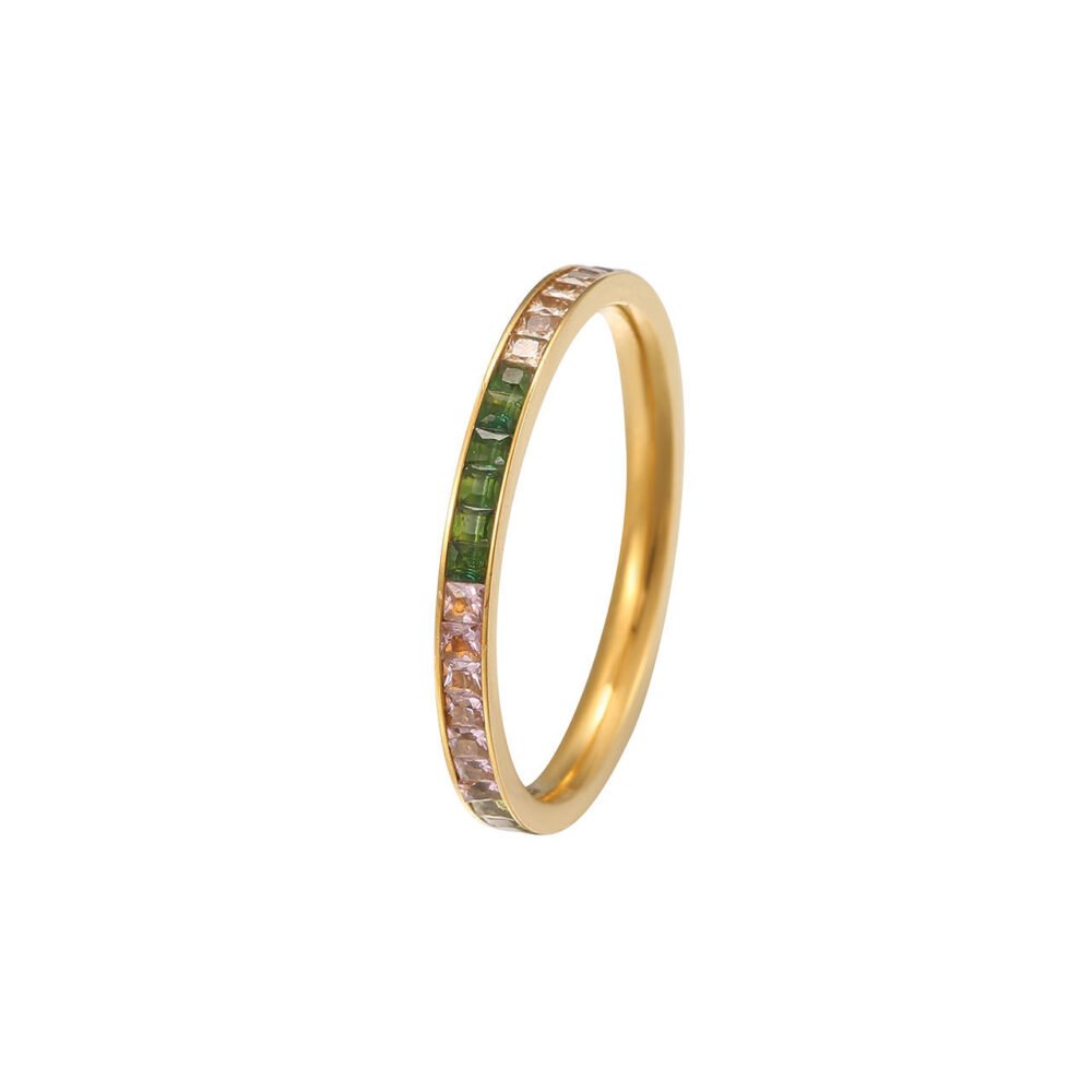 Inlaid With Colored Zircon Ring - Image 5