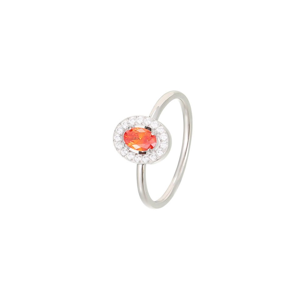 Oval Inlaid With Colored Zircon Ring - Image 5