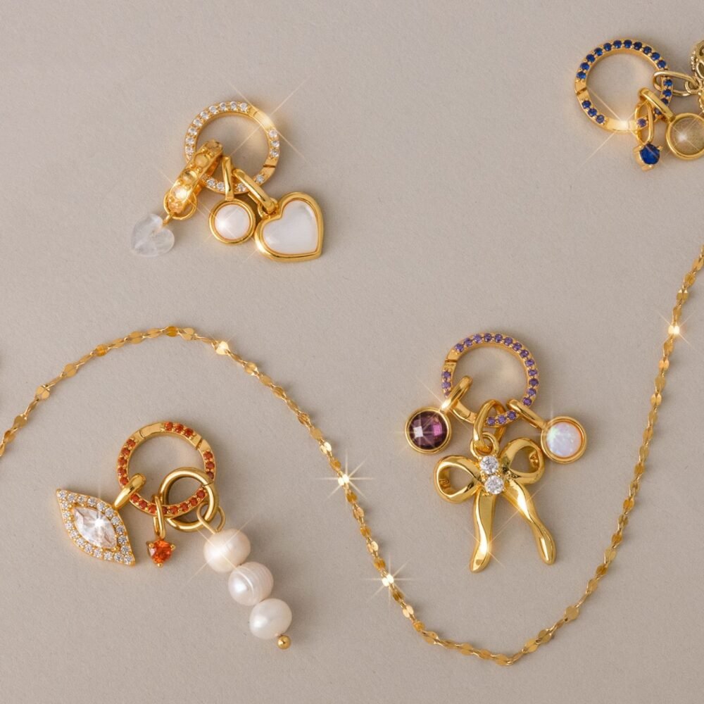 Bow Pearl Love 12 Birthstones Pendants & Charms