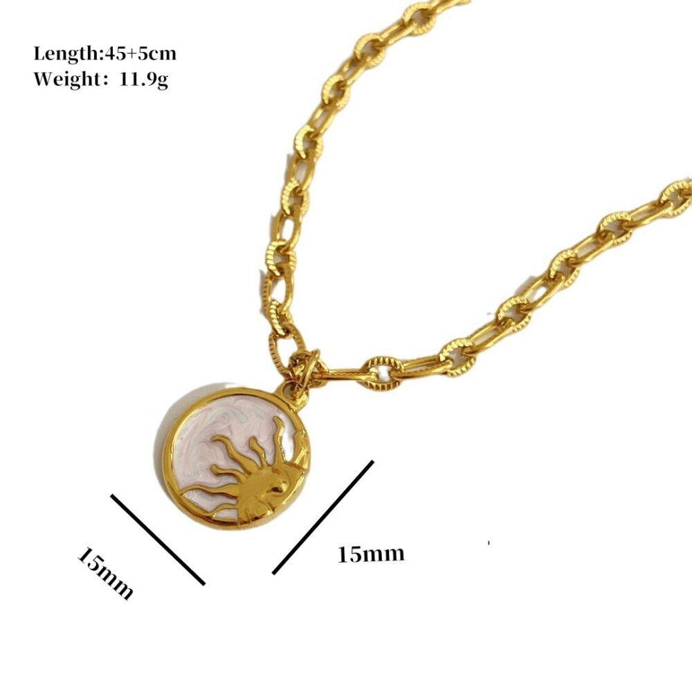 Pearl Sun And Moon Coins Necklace - Image 5