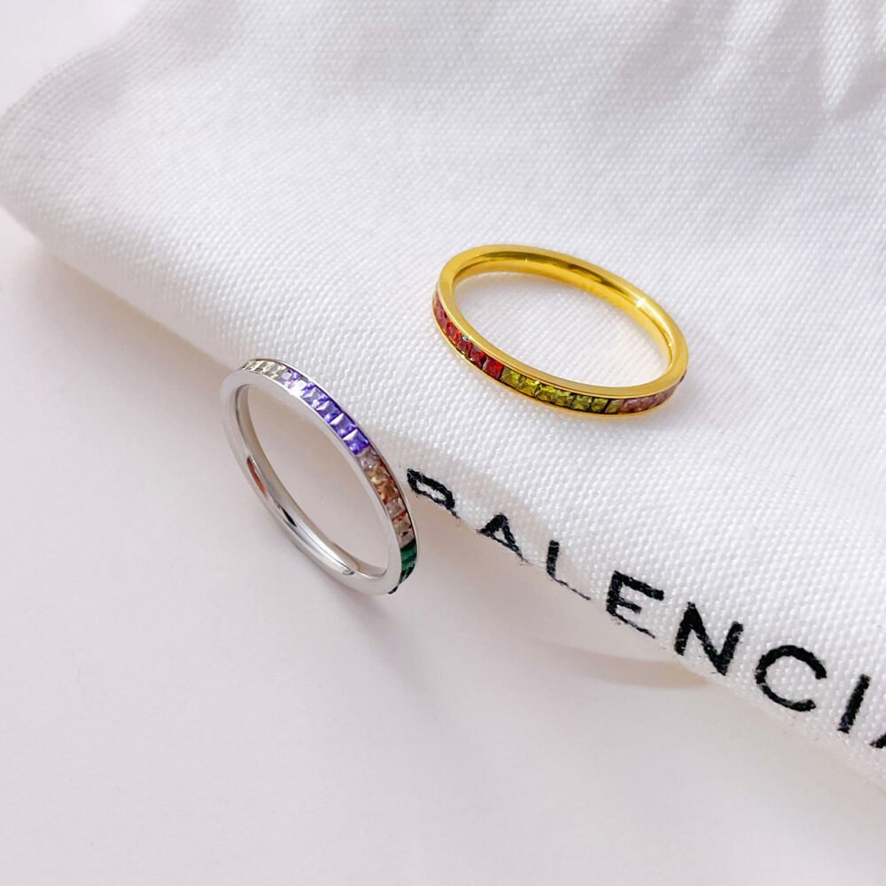 Inlaid With Colored Zircon Ring - Image 2
