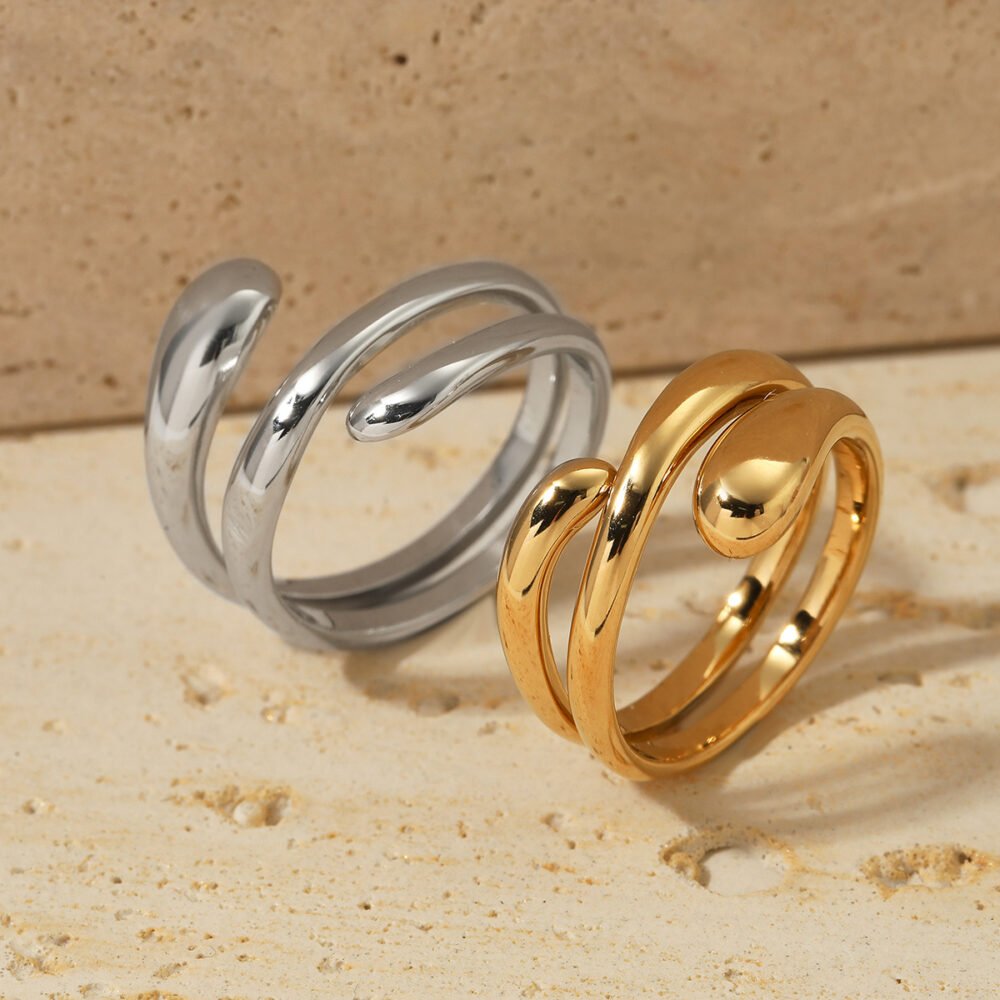 Smooth Multi-Layer Lines Ring - Image 3