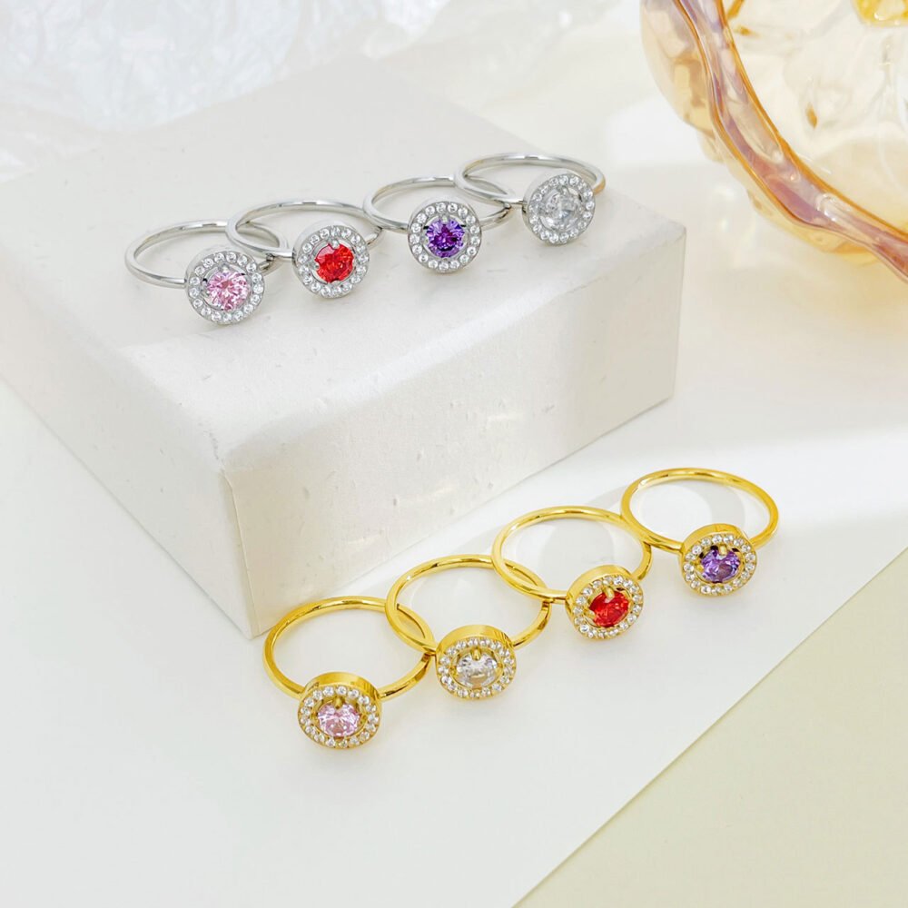 Micro-Inlaid Zircon Shiny Full Diamonds Ring - Image 2