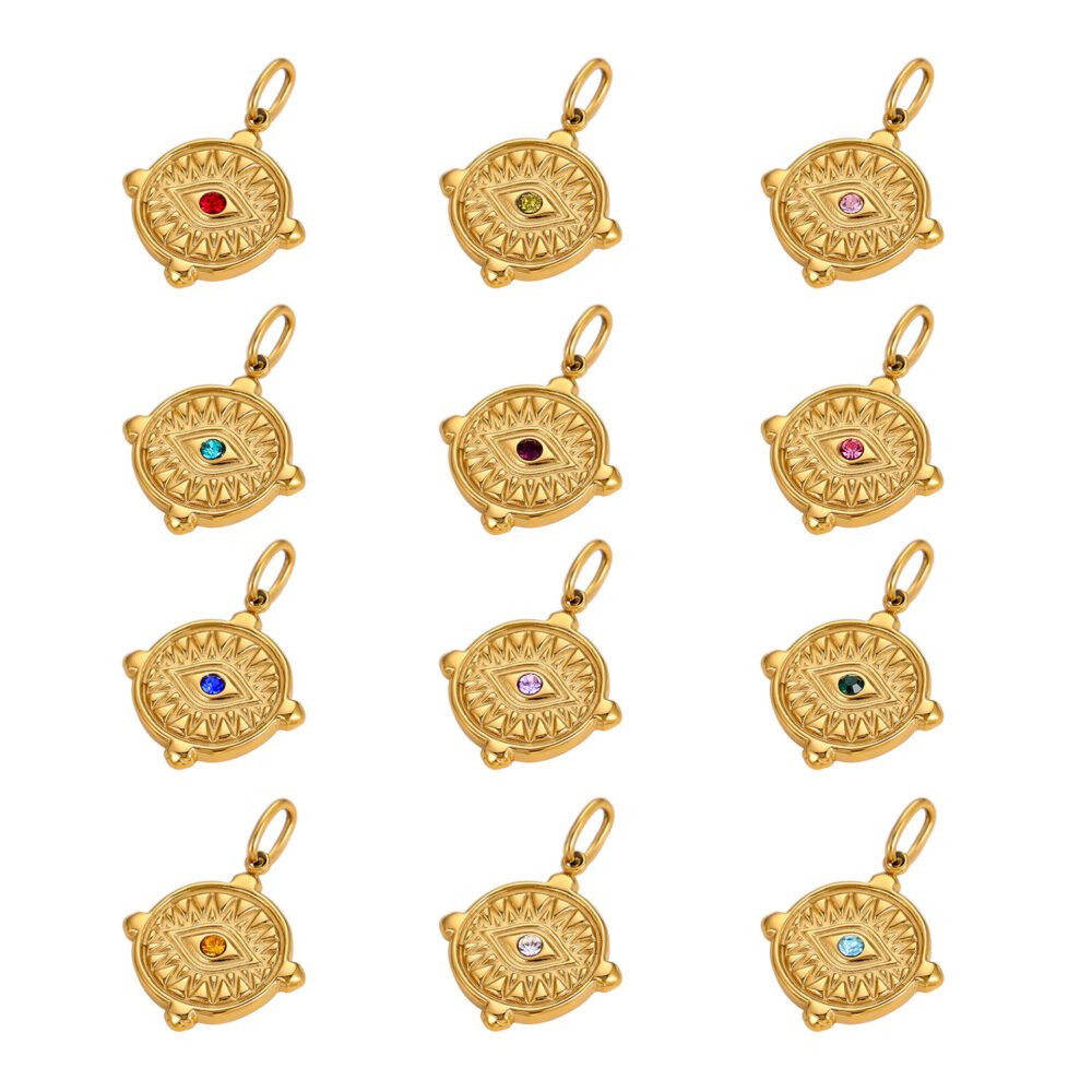 Round Card Devil'S Eye Pendants & Charms - Image 3