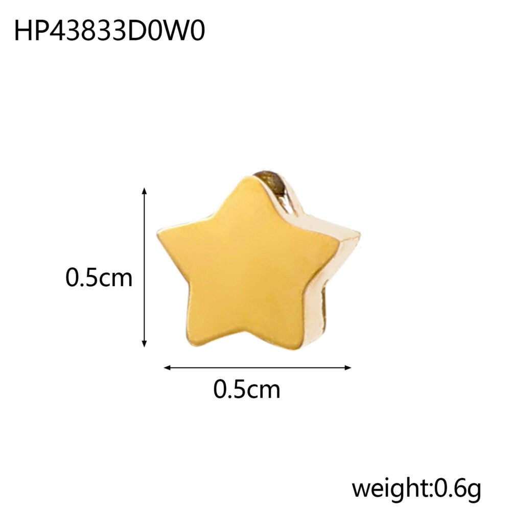 Star Five-Pointed Star Stainless Steel Chain Pendants & Charms - Image 3