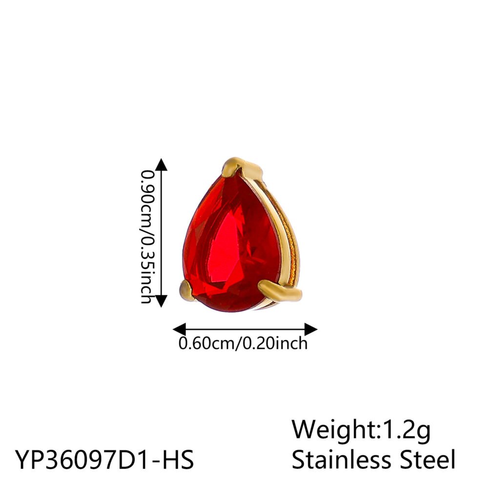 December Color Inlaid Zircon Water Drop Pendants & Charms - Image 4