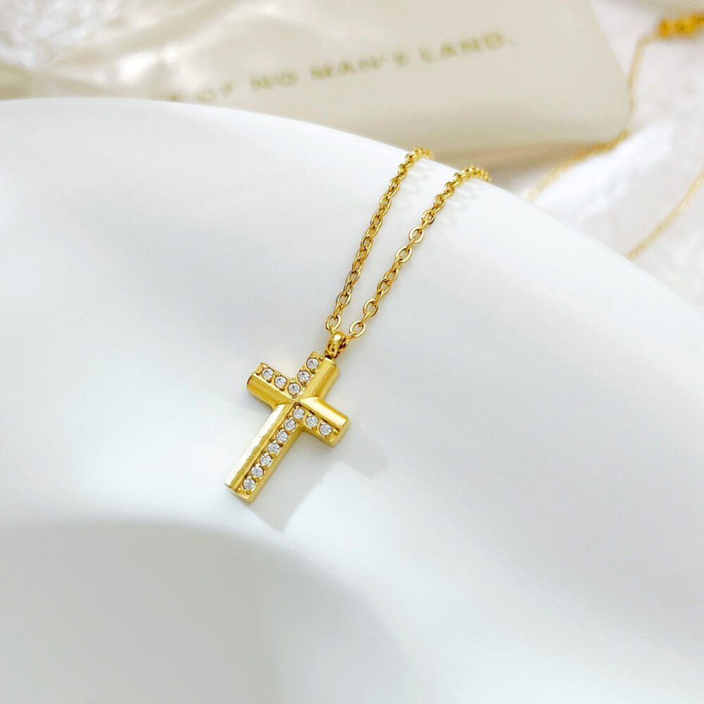 Cross Inlaid With Zircon Necklace - Image 3