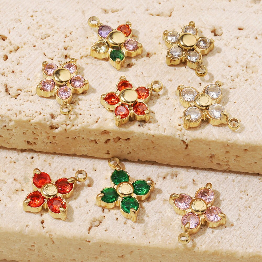 Flower Plum Blossom Love Stainless Steel Zircon Necklace - Image 2
