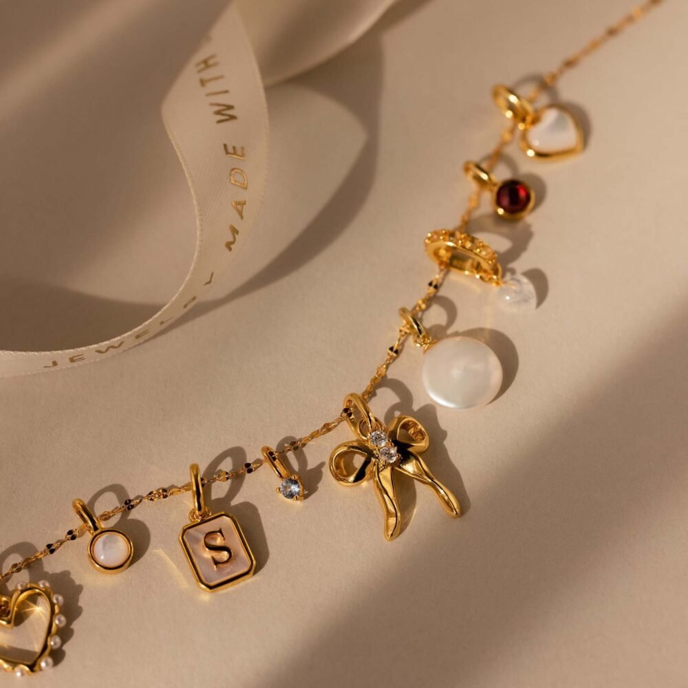 Bow Pearl Love 12 Birthstones Pendants & Charms - Image 2
