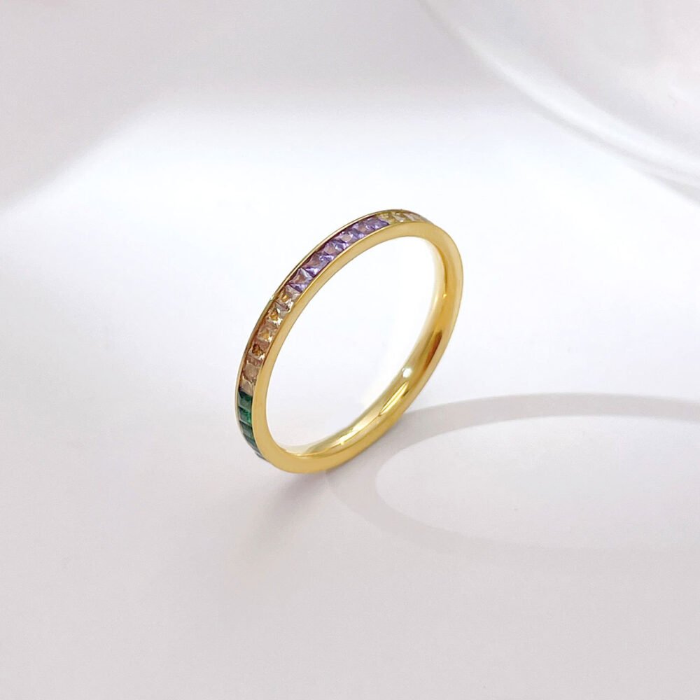 Inlaid With Colored Zircon Ring - Image 3