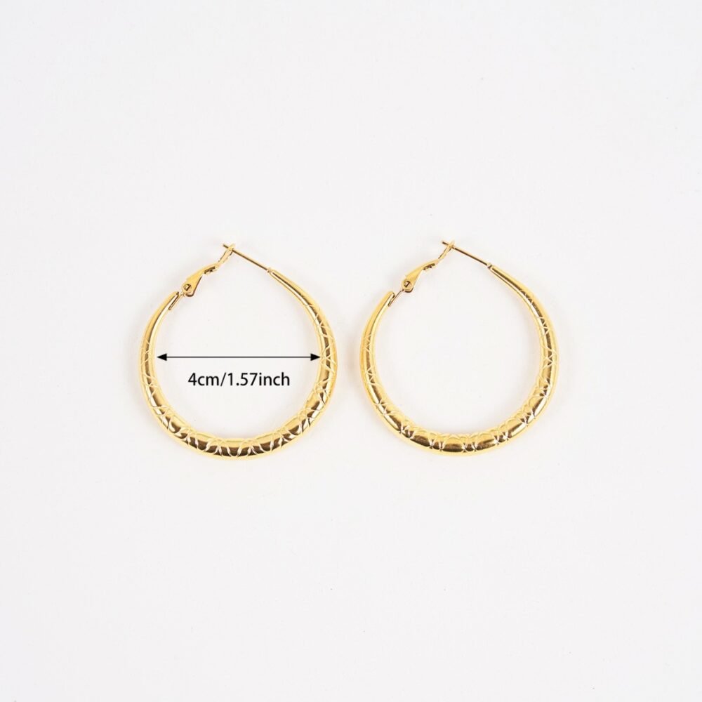 Stainless Steel Water Drop Inverted Hook Shape Earrings - Image 3