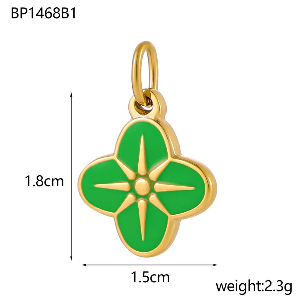 Colored Oil-Drop Flower Enamel Pendants & Charms - Image 4