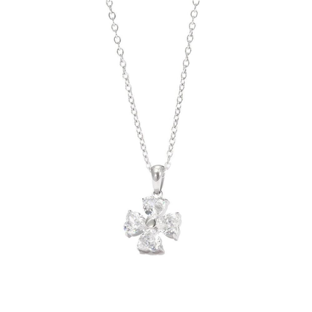 Four-Leaf Clover Flower Necklace - Image 5