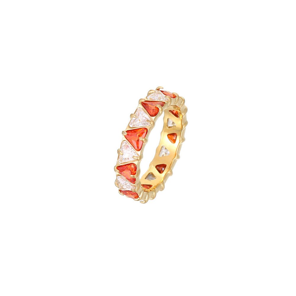 Diamond-Studded Heart-Shaped Zircon Ring - Image 5