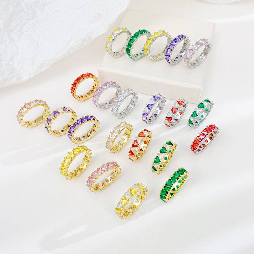 Diamond-Studded Heart-Shaped Zircon Ring