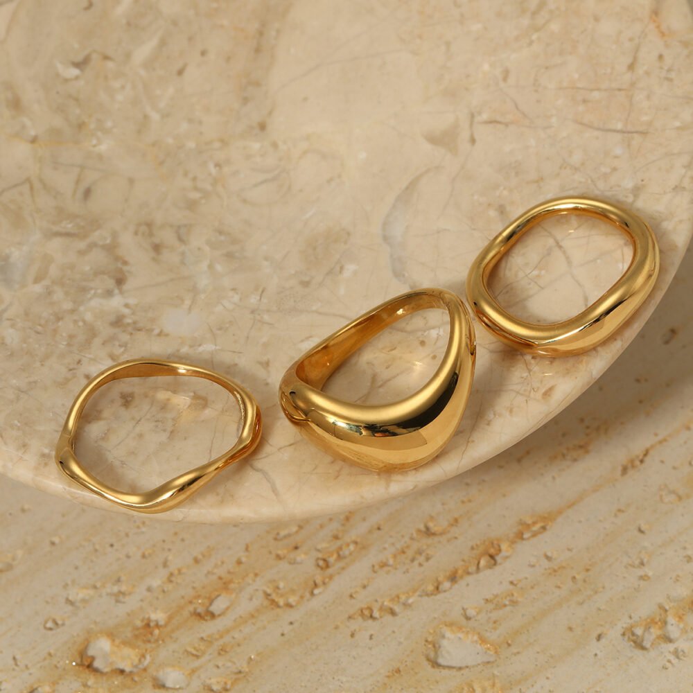 316 Smooth Plain Ring Irregular Multi-Layer Ring - Image 3