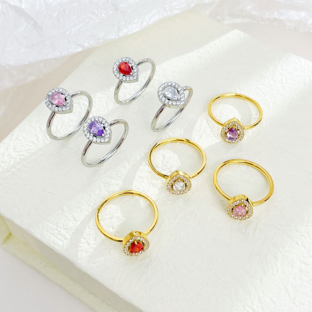Teardrop Zircon Ring