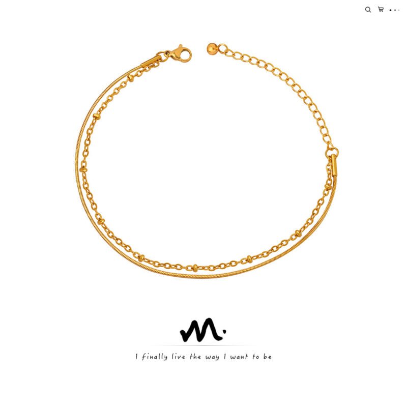 Double Layer Lobster Clasp Bracelet